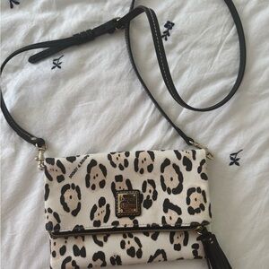 Dooney & Bourke Animal Print Crossbody Bag - Black and Cream